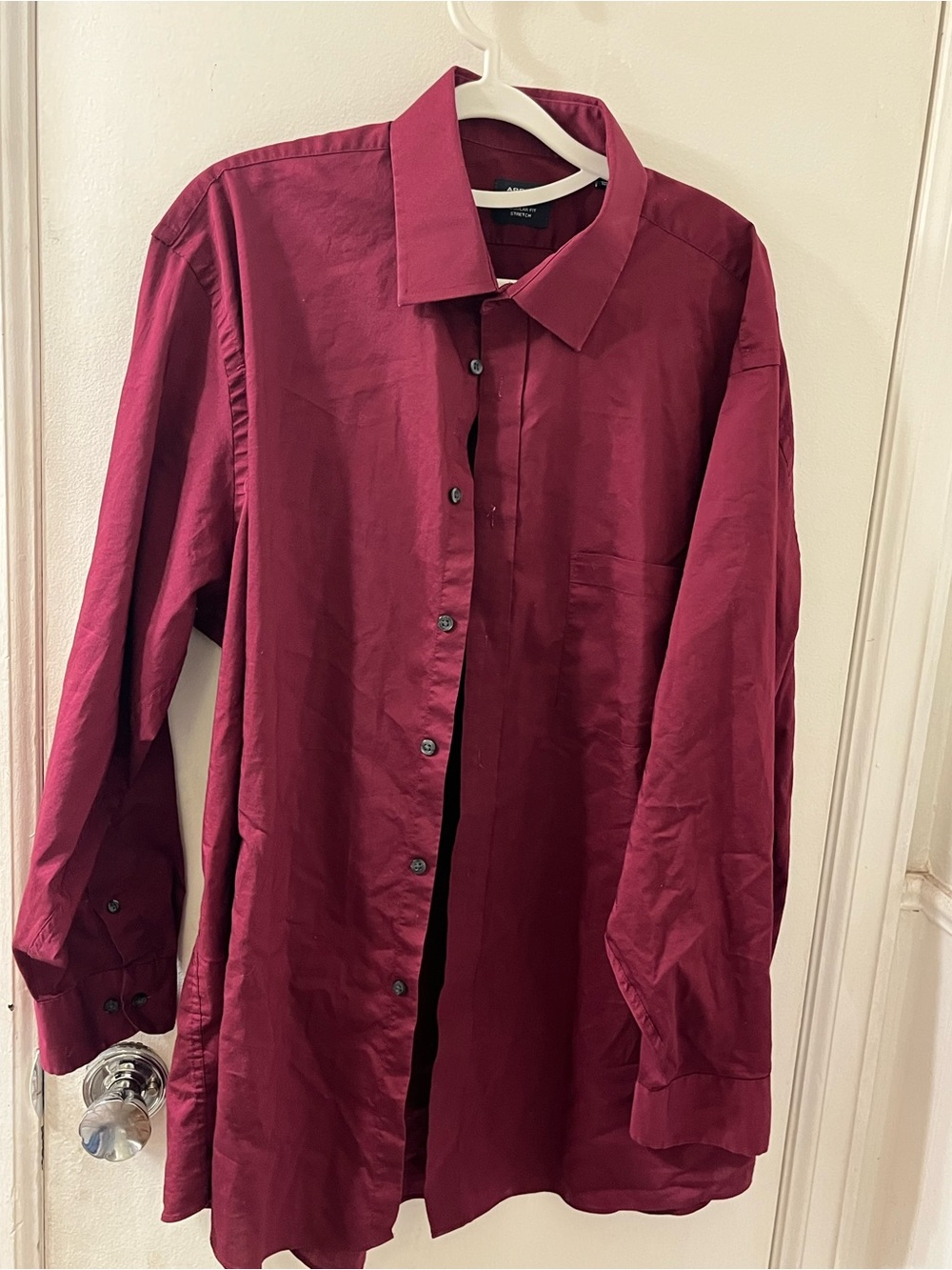 Arrow Men's Burgundy Long Sleeve Dress Shirt